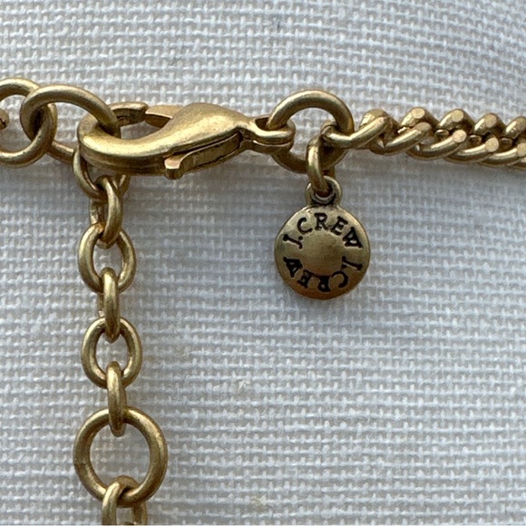 J Crew Factory Gold Tone and Green Statement Bib Necklace - Picture 6 of 16